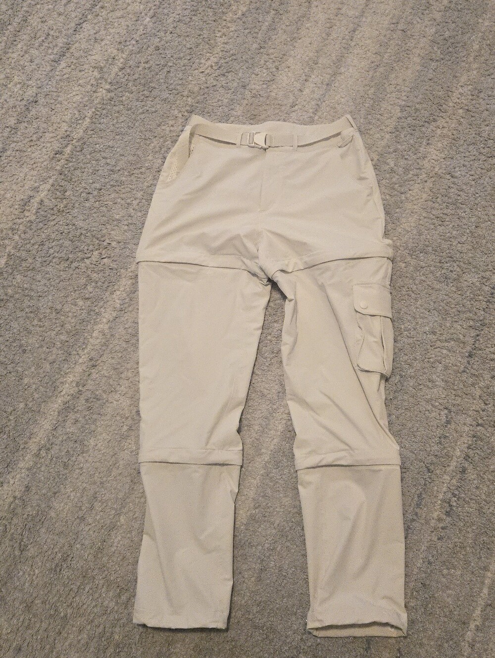 Outdoor Voices RecTrek Zip Off Convertible Pants Medium Beige Hiking Cargo Belte
